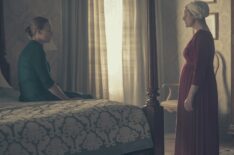 Yvonne Strahovski and Elisabeth Moss in The Handmaid's Tale