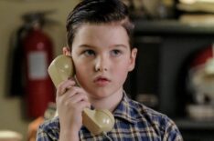 Iain Armitage on the phone as Young Sheldon