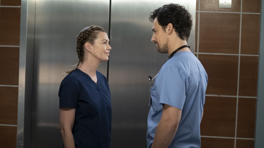 Ellen Pompeo and Giacomo Gianniotti in Grey's Anatomy