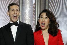 76th Annual Golden Globe Awards - Andy Samberg and Sandra Oh