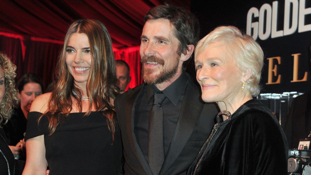 Sibi Bale, Christian Bale, and Glenn Close attends Official Viewing And After Party Of The Golden Globe Awards