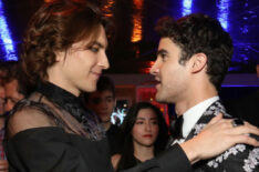 Cody Fern and Darren Criss attend the FOX/HULU Golden Globe Awards viewing party