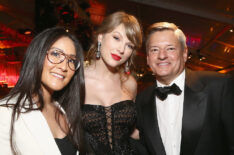 Lisa Nishimura, Taylor Swift, and Netflix Chief Content Officer Ted Sarandos attend the Netflix 2019 Golden Globes After Party