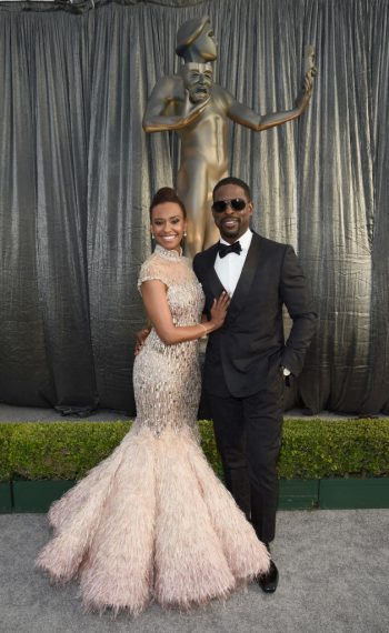 Ryan Michelle Bathe and Sterling K. Brown attend the 25th Annual Screen Actors Guild Awards in 2019