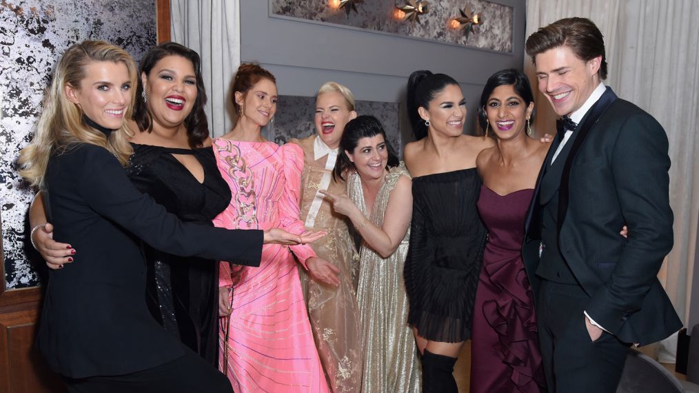Betty Gilpin, Britney Young, Kate Nash, Kimmy Gatewood, Rebekka Johnson, Shakira Barrera, Sunita Mani and Chris Lowell attend Netflix 2019 SAG Awards after party