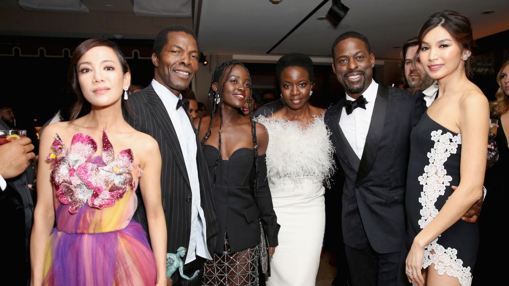 Fiona Xie, Isaach de Bankolé, Lupita Nyong'o, Danai Gurira, Sterling K. Brown, and Gemma Chan attend Netflix 2019 SAG Awards After Party