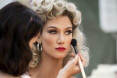 Delta Goodrem as Olivia Newton-John the set of Grease