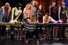 Jordan Fisher and cast members in Rent