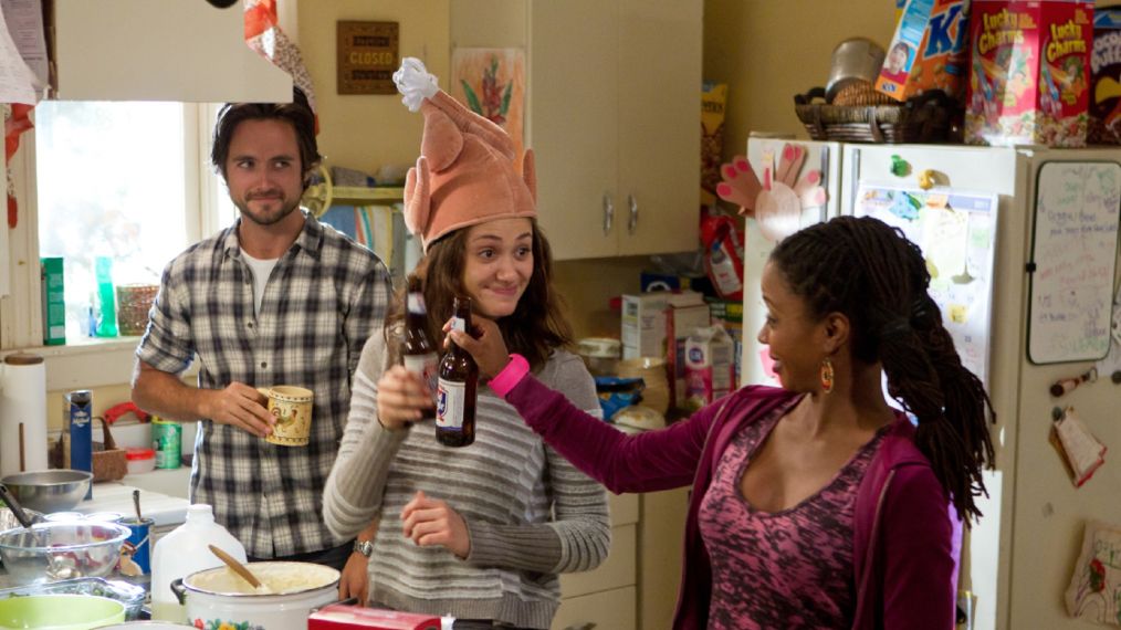 Justin Chatwin as Steve, Emmy Rossum as Fiona Gallagher, and Shanola Hampton as Veronica in Shameless - Season 2, Episode 11 - 'Just Like the Pilgr...'