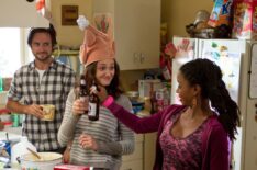 Justin Chatwin as Steve, Emmy Rossum as Fiona Gallagher, and Shanola Hampton as Veronica in Shameless - Season 2, Episode 11 - 'Just Like the Pilgr...'