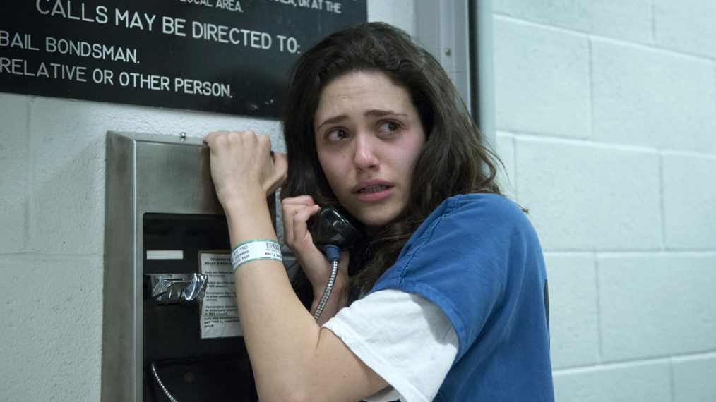 Emmy Rossum as Fiona Gallagher in jail making her phone call in Shameless - Season 4, Episode 6 - 'Iron City'