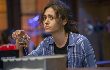 Emmy Rossum as Fiona Gallagher drinking in Shameless