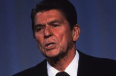 Ronald Reagan during a TV debate with Jimmy Carter