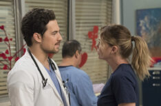 Giacomo Gianniotti and Ellen Pompeo on Grey's Anatomy