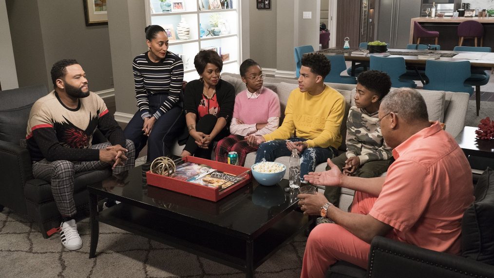 Anthony Anderson, Tracee Ellis Ross, Jenifer Lewis, Marsai Martin, Marcus Scribner, Miles Brown, Laurence Fishburne in Black-ish