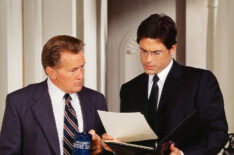 The West Wing - Martin Sheen as President Josiah 'Jed' Bartletand and Rob Lowe as Sam Seaborn