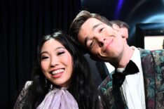 Awkwafina and John Mulaney pose backstage during the 91st Annual Academy Awards