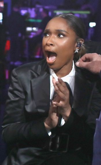 Jennifer Hudson reacts backstage during the 91st Annual Academy Awards
