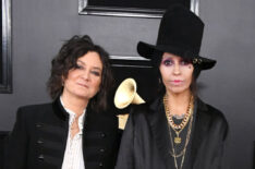 Sara Gilbert and Linda Perry attend the 61st Annual Grammy Awards