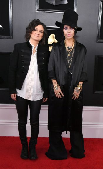 Sara Gilbert and Linda Perry attend the 61st Annual Grammy Awards