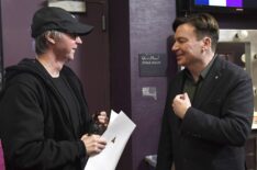 Dana Carvey and Mike Myers speak during the 91st Annual Academy Awards rehearsals