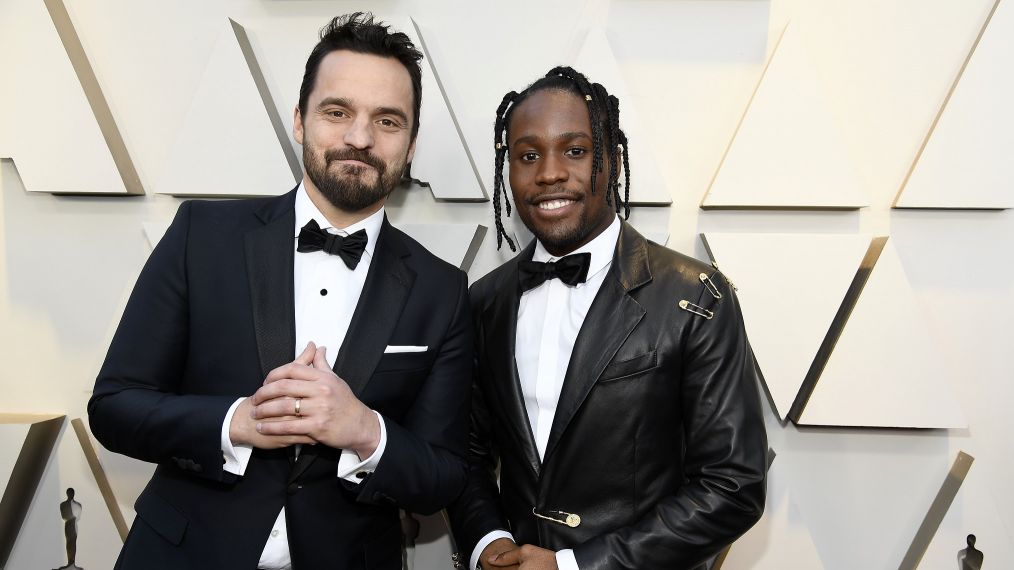 Jake Johnson and Shameik Moore attend the 91st Annual Academy Awards