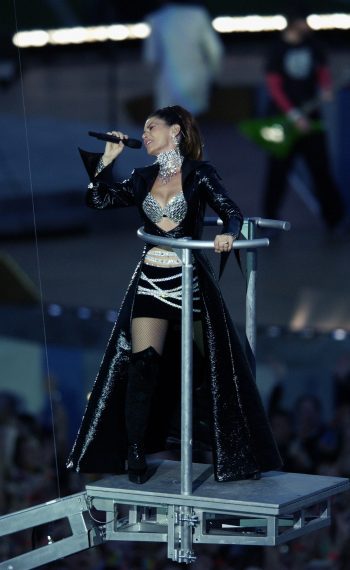 Shania Twain performs during halftime