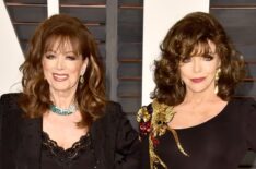 Jackie and Joan Collins attend the 2015 Vanity Fair Oscar Party