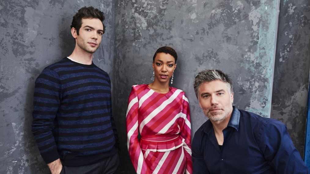 Ethan Peck, Sonequa Martin-Green, and Anson Mount