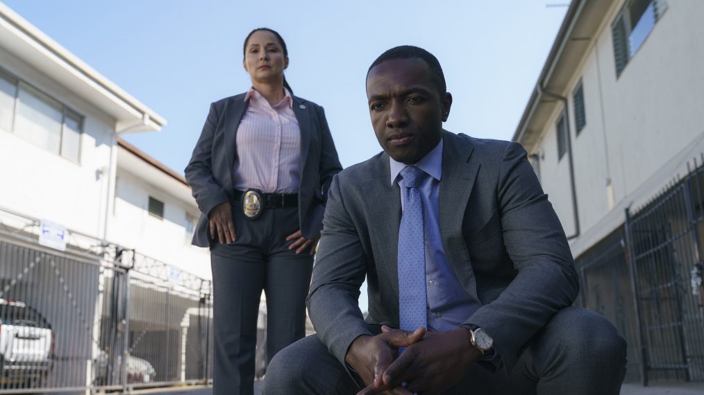 Amy Aquino and Jamie Hector in Bosch