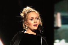 Adele performs during The 59th Grammy Awards