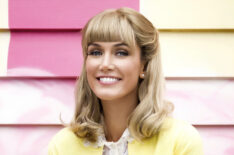 Delta Goodrem as Olivia Newton-John on the set of Grease in 'Olivia Newton-John: Hopelessly Devoted to You'