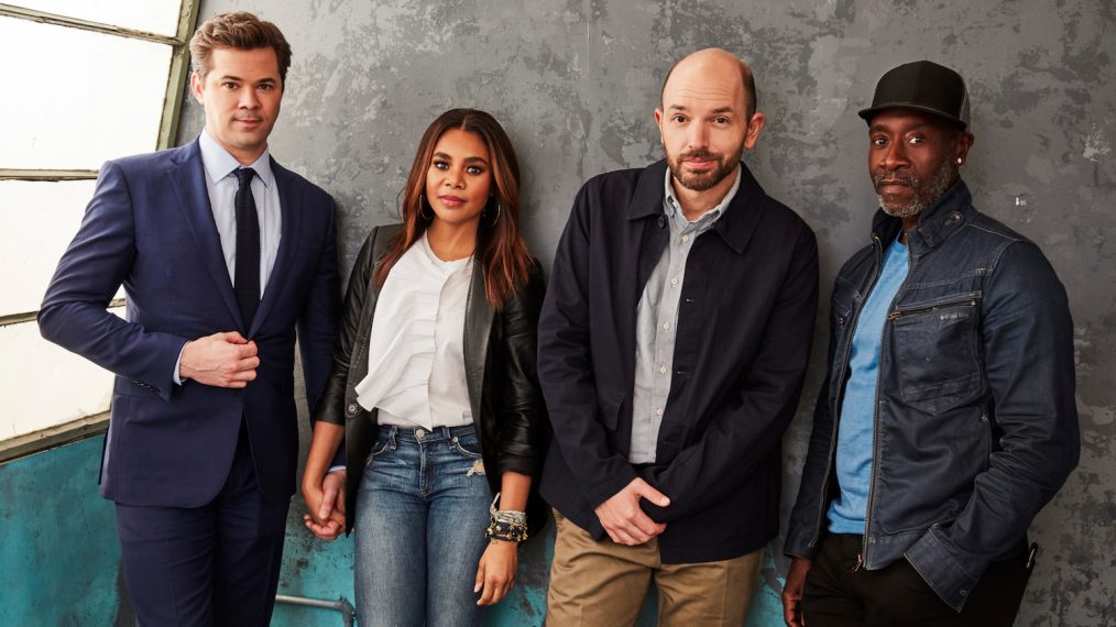 Black Monday cast: Andrew Rannells, Regina Hall, Paul Scheer, Don Cheadle