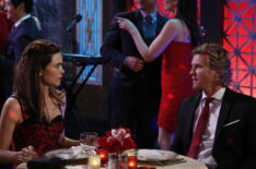 Victoria (Amelia Heinle) and J.T. (Thad Luckinbill) spend Valentine's day at Top of the Tower - The Young and the Restless