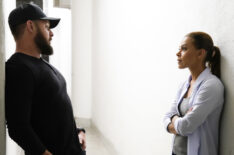 AJ Buckley as Sonny Quinn and Toni Trucks as Lisa Davis in SEAL Team - 'Outside the Wire'