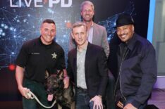 Deputy Nick Carmack, Shep, Dan Abrams, Sgt. Sean Larkin and Tom Morris Jr. of A&E's Live PD attend the 2019 A+E Networks Upfront