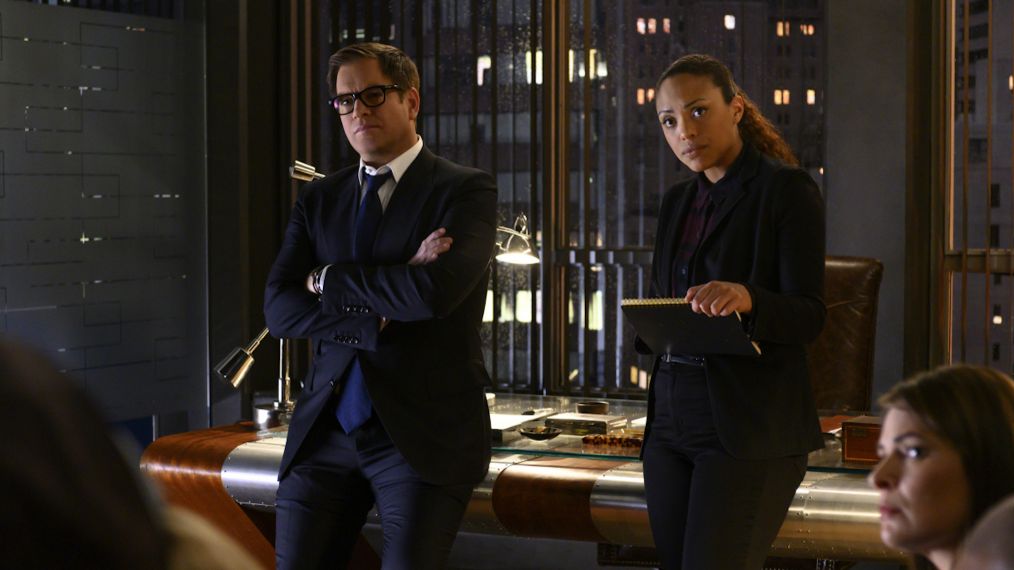 Michael Weatherly as Dr. Jason Bull, Jaime Lee Kirchner as Danny James in Bull - 'Parental Guidance'