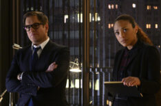 Michael Weatherly as Dr. Jason Bull, Jaime Lee Kirchner as Danny James in Bull - 'Parental Guidance'