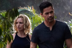 Perdita Weeks as Juliet Higgins and Jay Hernandez as Thomas Magnum - 'The Day It All Came Together'