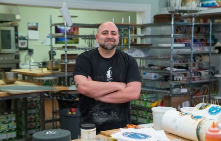 Host Duff Goldman at Charm City Cakes, as seen on Buddy vs Duff, Season 1.