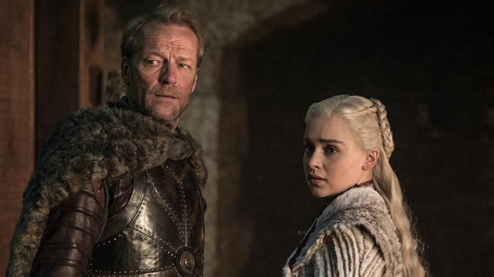 Iain Glen and Emilia Clarke in Game of Thrones