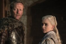 Iain Glen and Emilia Clarke in Game of Thrones