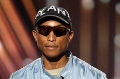 Pharrell Williams speaks on stage at the 2019 iHeartRadio Music Awards