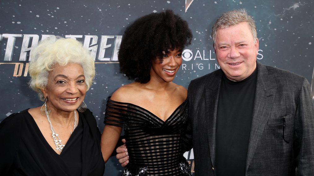 Nichelle Nichols, Sonequa Martin-Green, and William Shatner attend the premiere of CBS's 'Star Trek: Discovery'