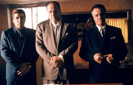 The Sopranos - Steven Van Zandt as Silvio Dante, James Gandolfini as Tony Soprano, and Tony Sirico as Paulie Walnuts