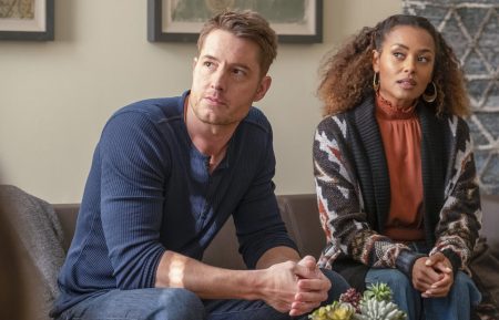 Justin Hartley as Kevin Pearson, Melanie Liburd as Zoe in This Is Us - Season 3