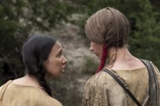 Elizabeth Frances as Prairie Flower and Jacob Lofland as Young Eli in The Son - Season 2, Episode 1
