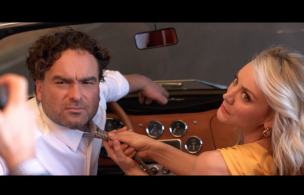 During the photoshoot with Johnny Galecki and Kaley Cuoco in Culver City, CA on February 19, 2019