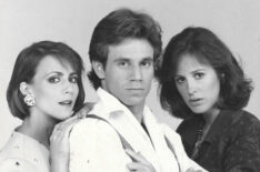 Colleen Zenk (Barbara), Gregg Marx (Tom), and Hillary B. Smith (Margo) in a As the World Turns love triangle