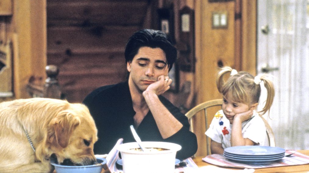 John Stamos with Comet the Golden Retriever in Full House